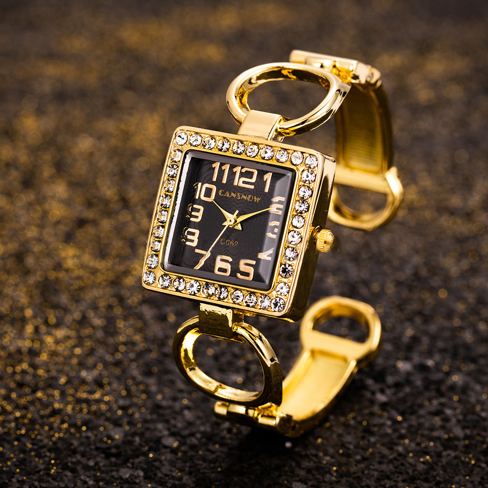 Minimalist Thin Watch - UTHAI W85 Damenuhren, offenes Armbanduhr-Set, Diamant-Zifferblatt,