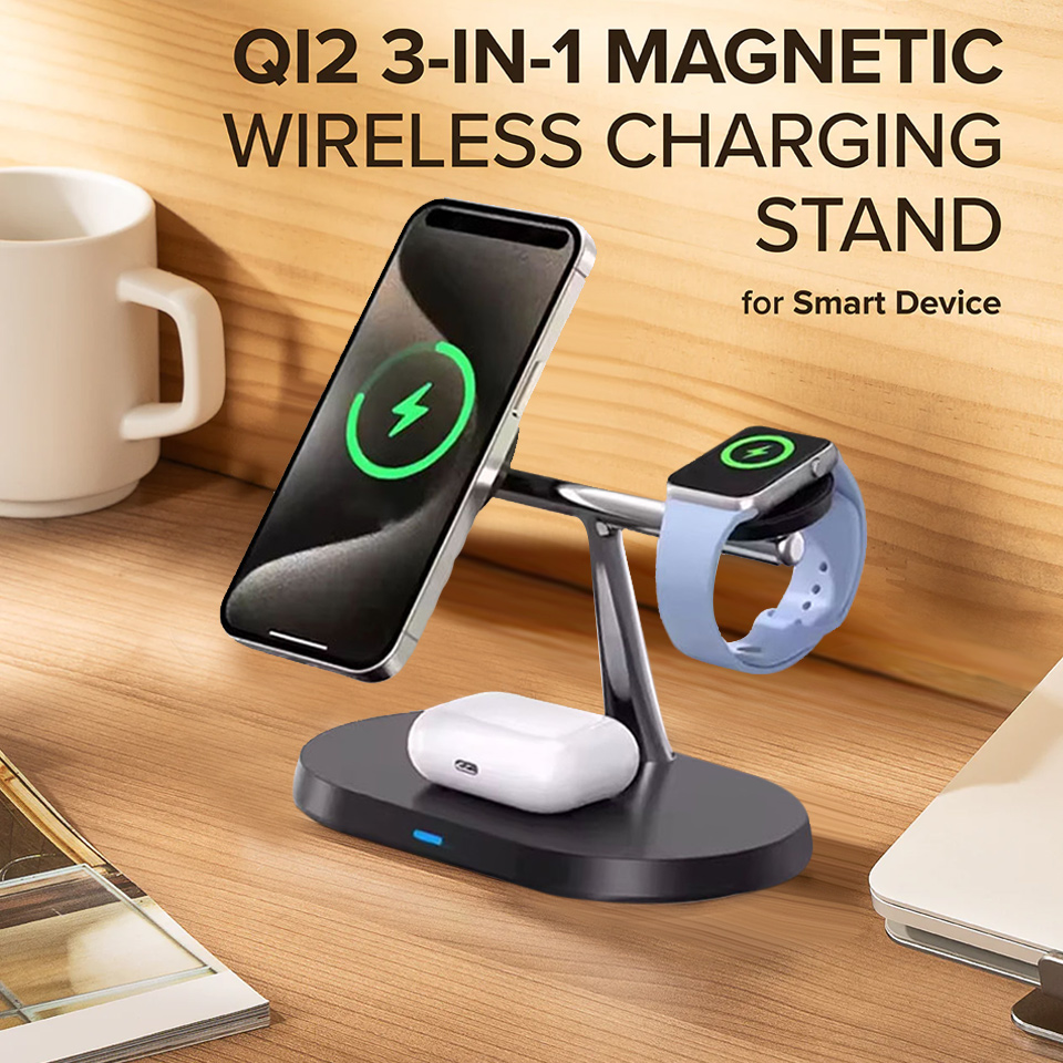 Smartwatch Apple Watch - 3-in-1 Magnetisches Kabelloses Ladegerät für MacSafe