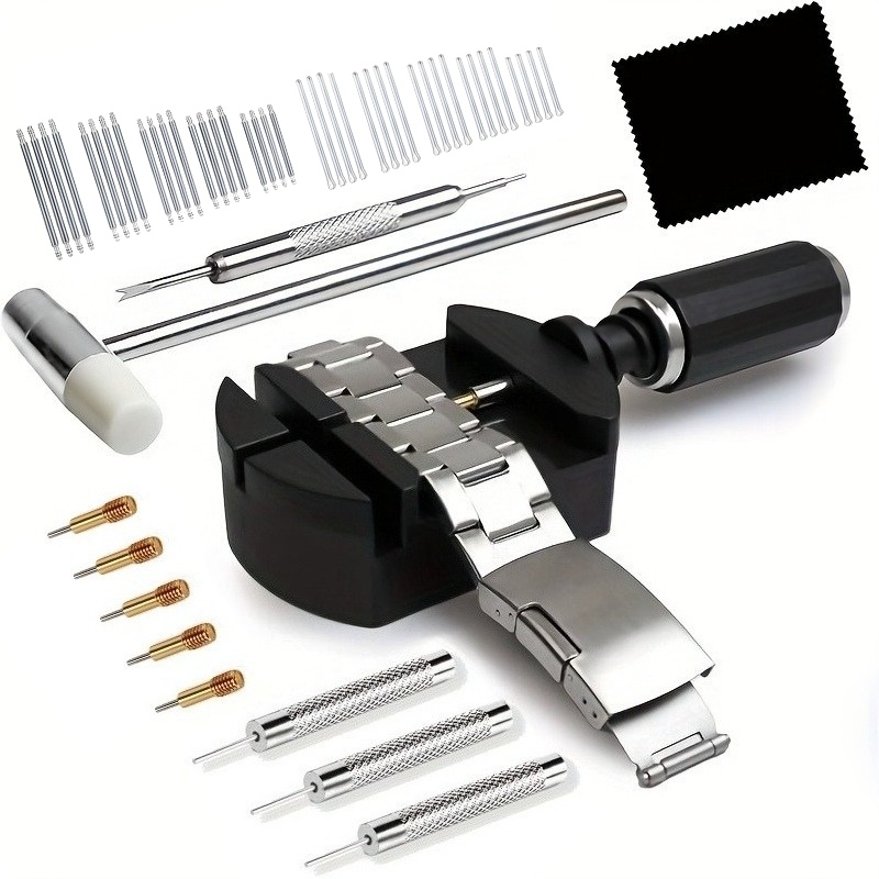 Spring Bar Tool - 52-teiliges Deluxe-Profi-Uhrenreparatur-Werkzeugset, einschließlich Radpressen, Hämmern, Federstegen,