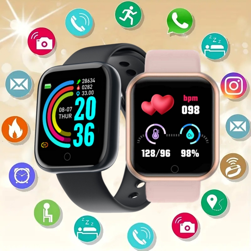 Smartwatch Square Watches For Men - Smartwatch Nachricht erinnern Musik steuerung Kalorien