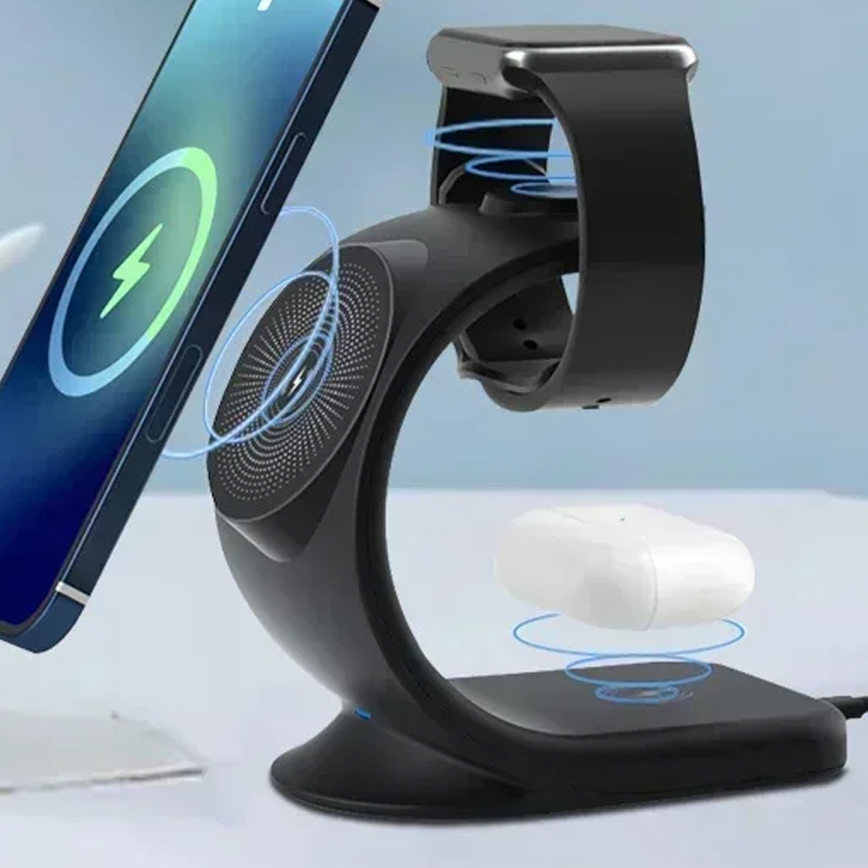 Smartwatch Apple Watch - Magnetisches kabelloses Ladegerät 3-in-1-Schnellladestation für Magsafe