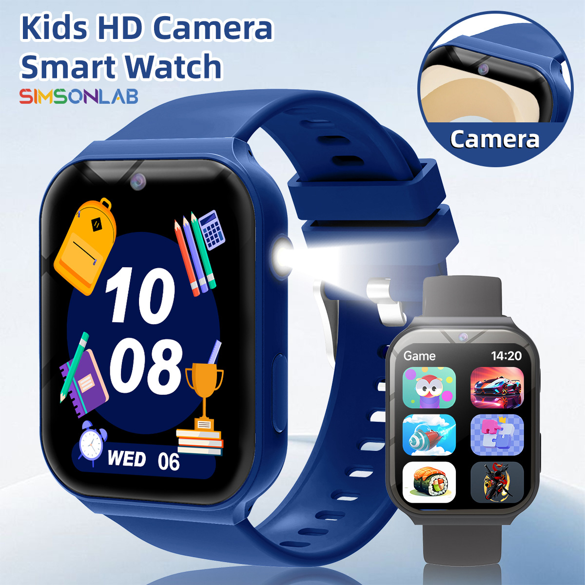 Smartwatch Watches Gift For Girls - Lernpartner für Kinder HD-Kamera Taschenlampe Multi-Spiele