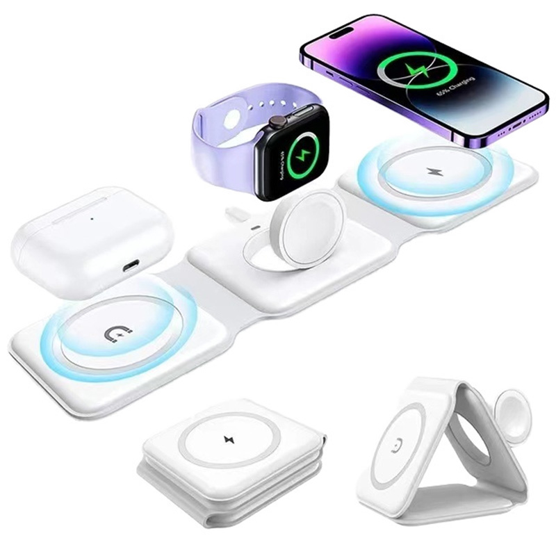 Smartwatch Apple Watch - 3-in-1 magnetisches faltbares kabelloses Ladegerät, 15