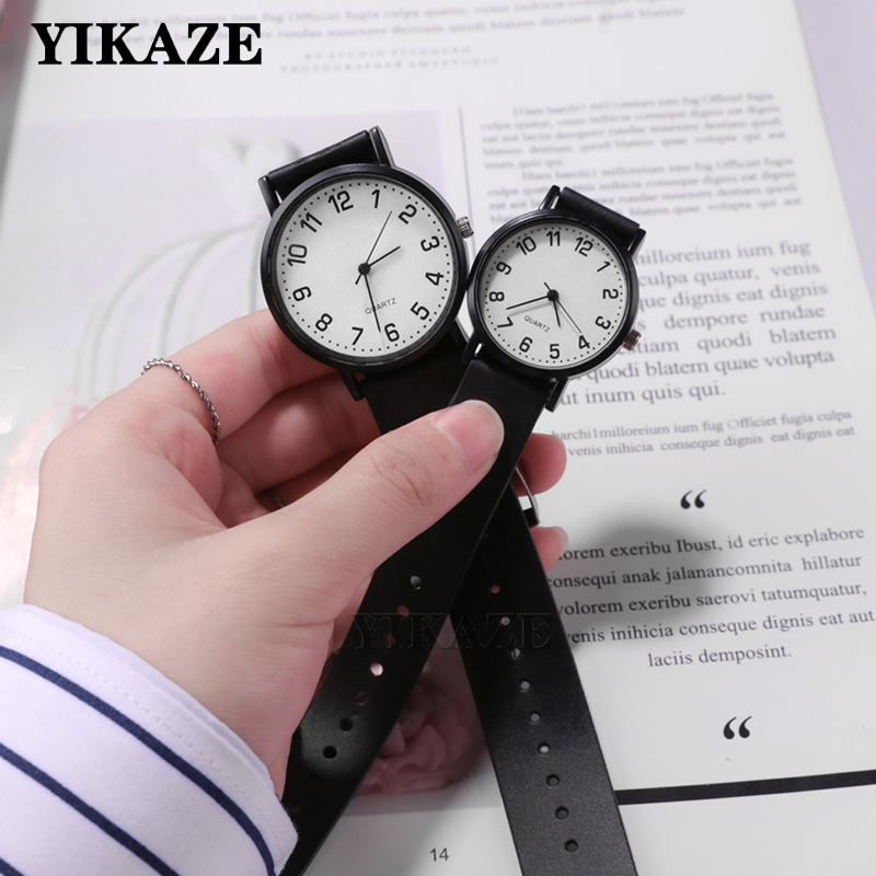 Minimalist Thin Watch - YIKAZE Damen-Armbanduhr, schlicht, schwarz, weiß, Damen-Quarzuhr,