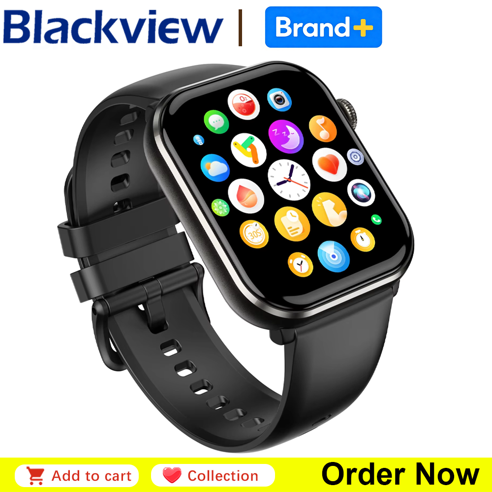 Smartwatch Square Watches For Men - Blackview R60 Bluetooth-Anruf Smartwatch 1,96'' AMOLED