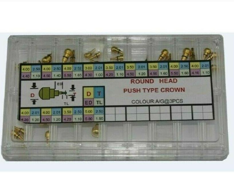 Watch Crown Pusher - 619PCR Sortiment an Push-Typ-Uhrenkronen mit rundem