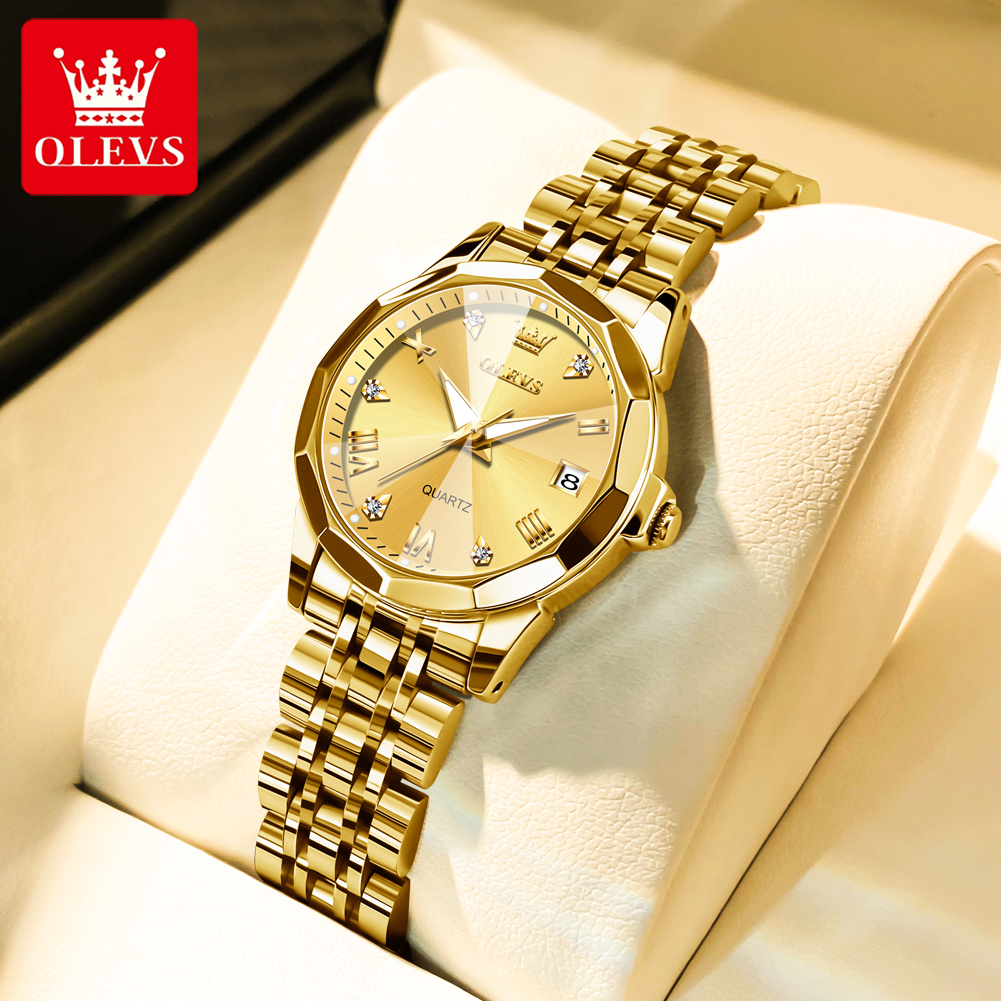 Minimalist Thin Watch - OLEVS Mode Goldene Uhr für Frauen