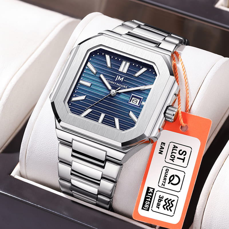 Smartwatch Square Watches For Men - JONNY MOORE K1050 Mode Luxus Stahlband