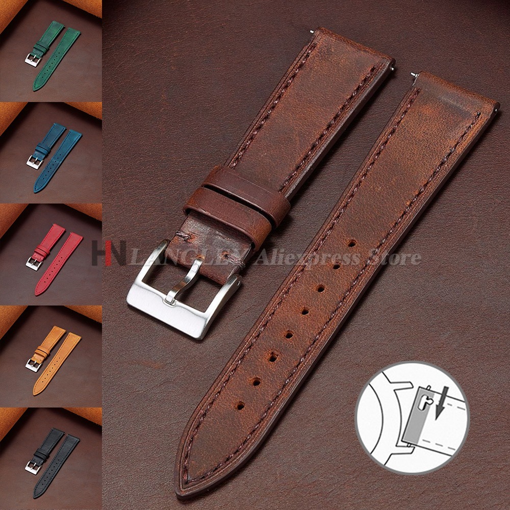 Smartwatch Vintage Watches For Women - 18/19/20/21/22/24mm Schnellverschluss Vintage Armband aus Rindsleder,