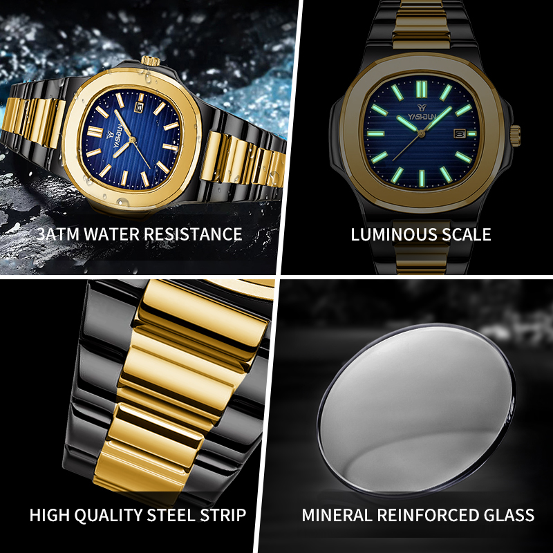 Modische quadratische Quarzuhr – Smartwatch Square Watches For Men Bewertung und Preis