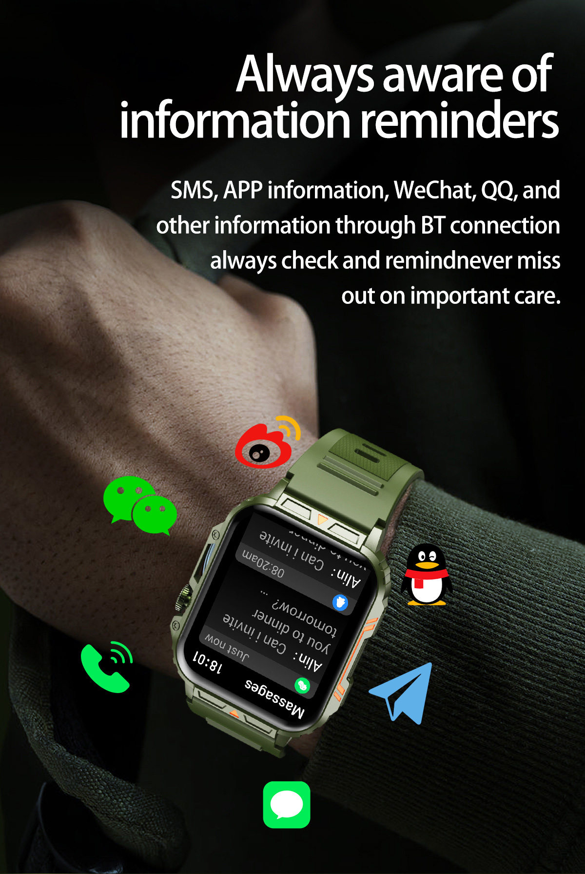1,91 Outdoor Militär Smartwatc – Smartwatch Square Watches For Men Bewertung und Preis