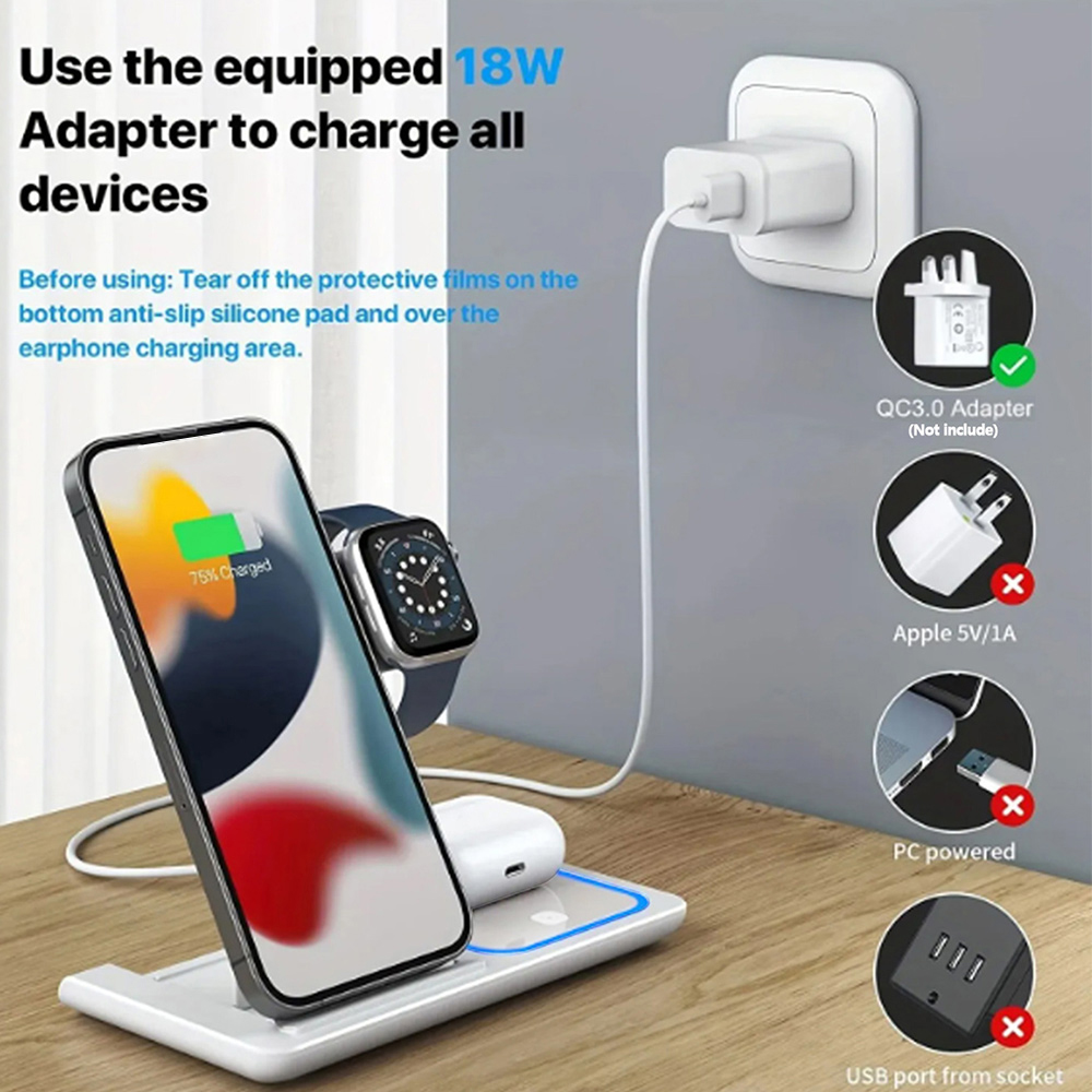15W 3-in-1 Kabelloses Ladegerä – Smartwatch Apple Watch Bewertung und Preis