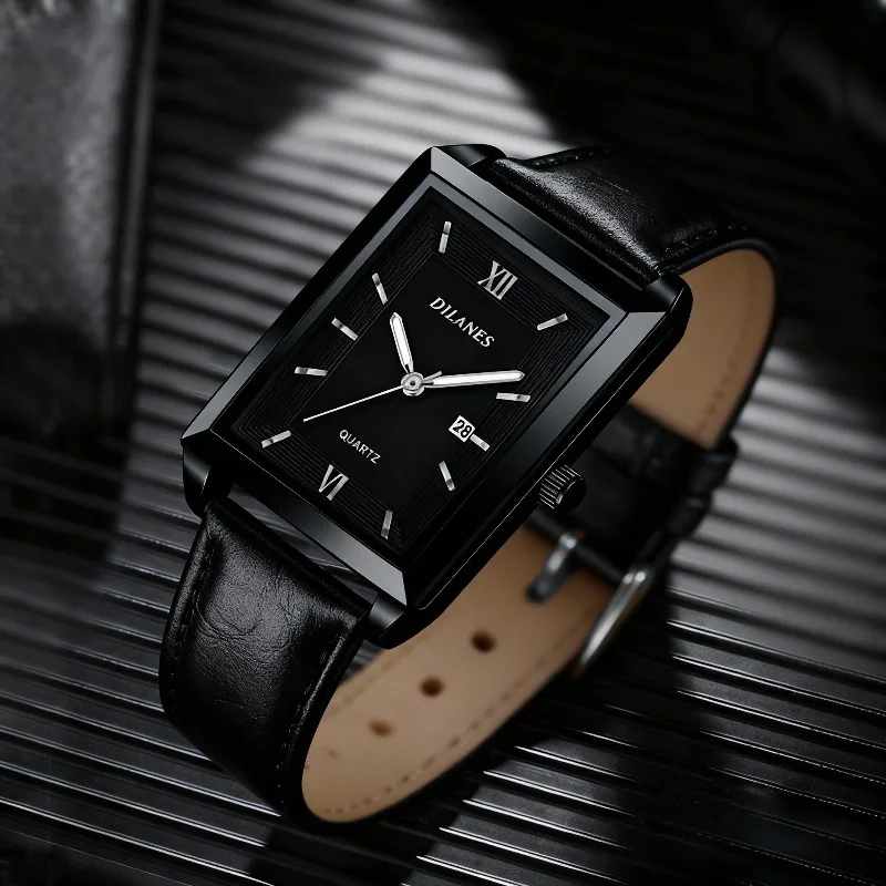 Lässige Leder-Herrenuhren Modi – Smartwatch Square Watches For Men Bewertung und Preis