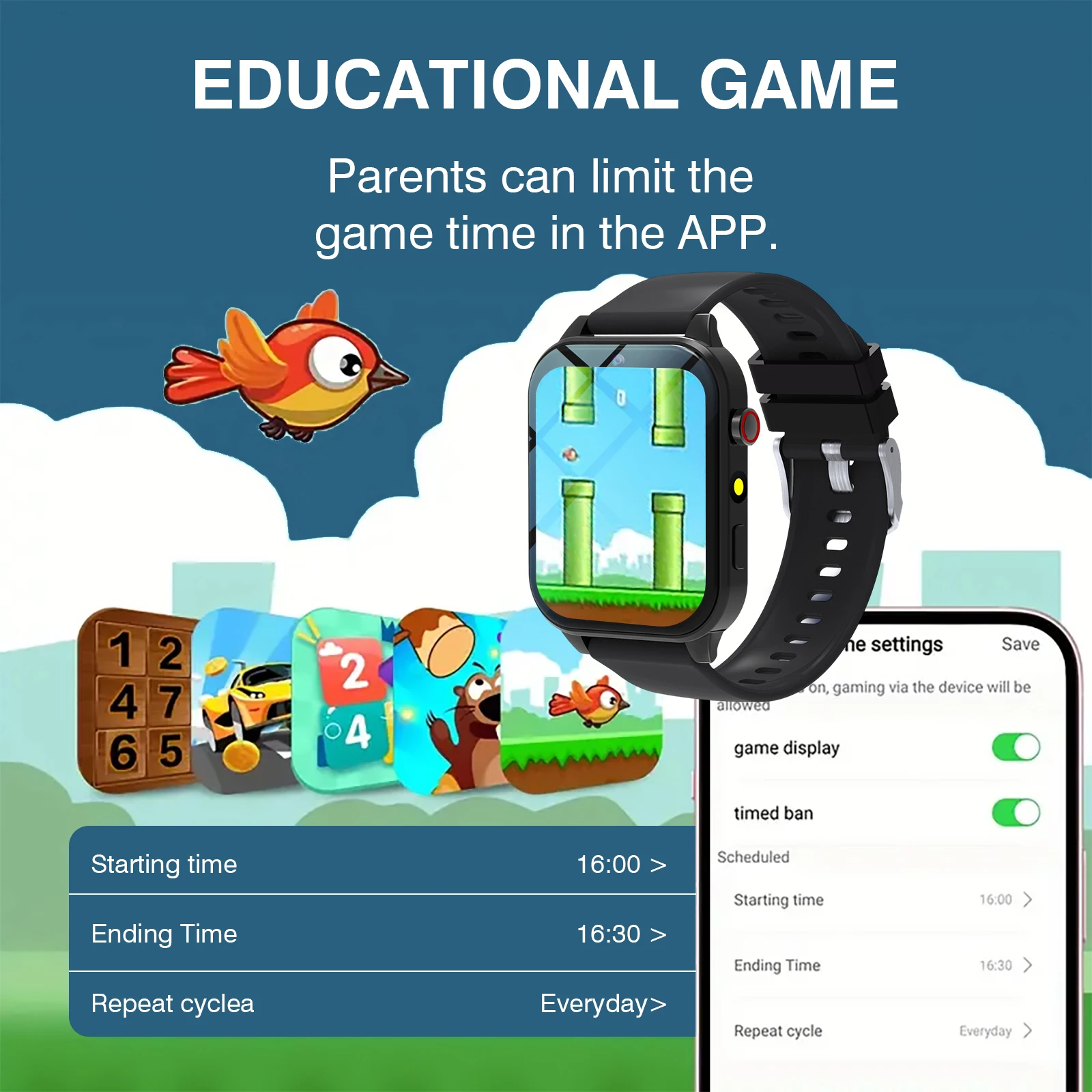 Kinder-Smartwatch, 18-Spiele,  – Smartwatch Watches Gift For Girls Bewertung und Preis