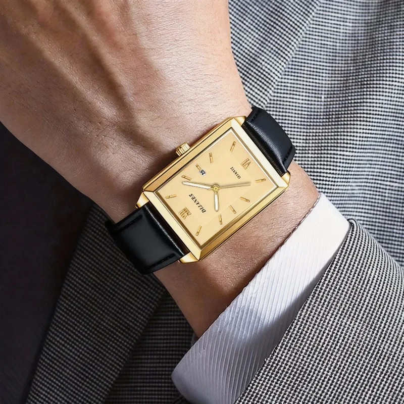 Lässige Leder-Herrenuhren, ein – Smartwatch Square Watches For Men Bewertung und Preis