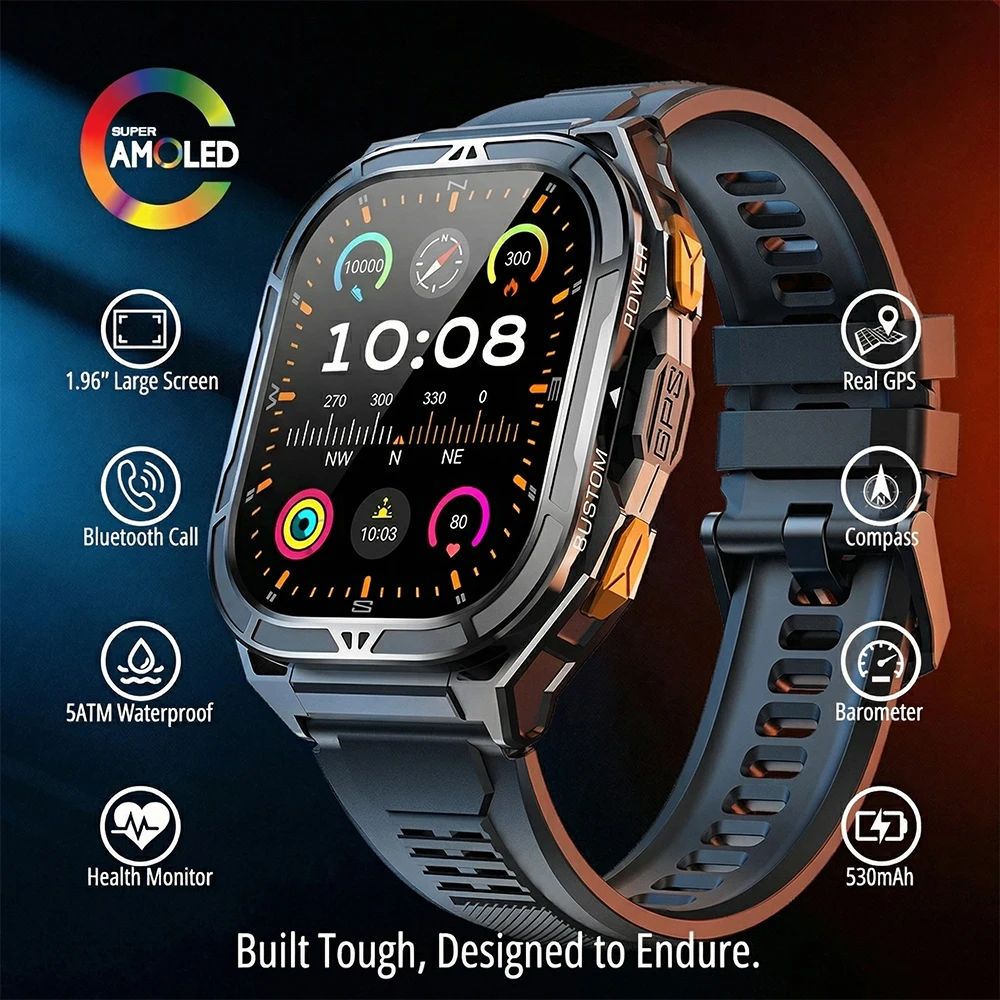 Luxuriöse AMOLED Smartwatch mi – Smartwatch Square Watches For Men Bewertung und Preis